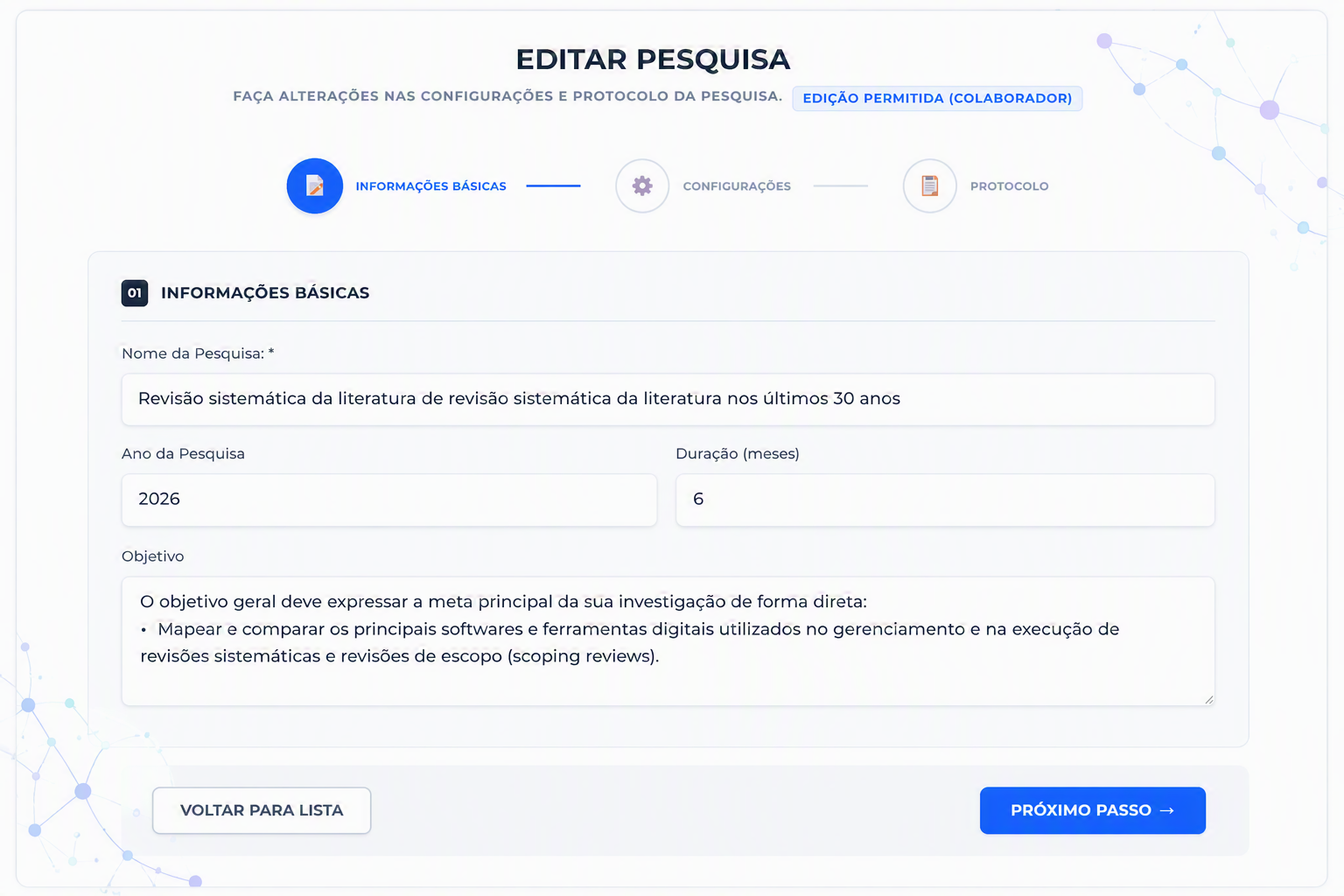 Tela de Configuração no Tykyra