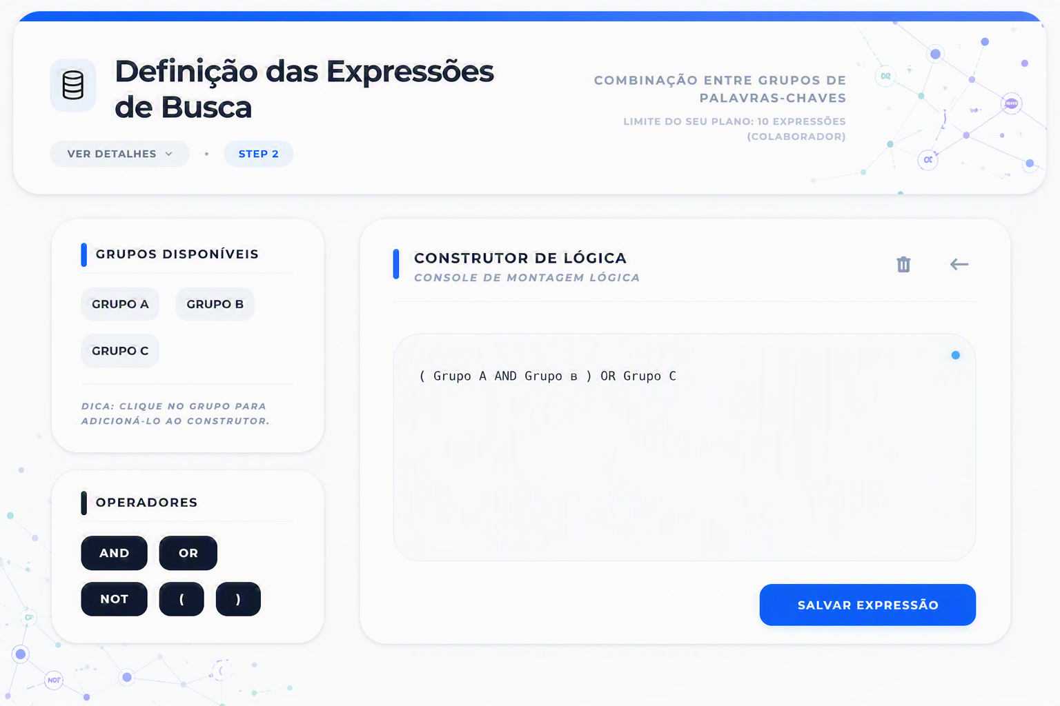 Tela de Termos de Busca & Expressões no Tykyra